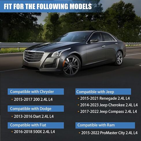 مجموعة حشية غطاء صمام المحرك Sorello مناسبة لكرايسلر 200 لدودج دارت لشركة فيات 500X لسيارة جيب رينيجيد شيروكي كومباس لرام بروماستر سيتي لمحرك 2.4 لتر L4 - استبدال VS50906R 5047440AC in Kuwait