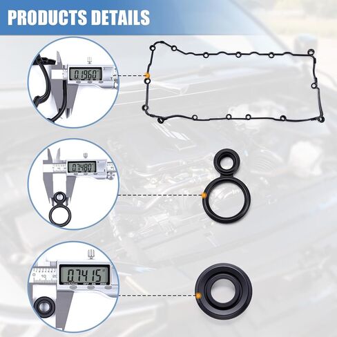 مجموعة حشية غطاء صمام المحرك Sorello مناسبة لكرايسلر 200 لدودج دارت لشركة فيات 500X لسيارة جيب رينيجيد شيروكي كومباس لرام بروماستر سيتي لمحرك 2.4 لتر L4 - استبدال VS50906R 5047440AC in Kuwait