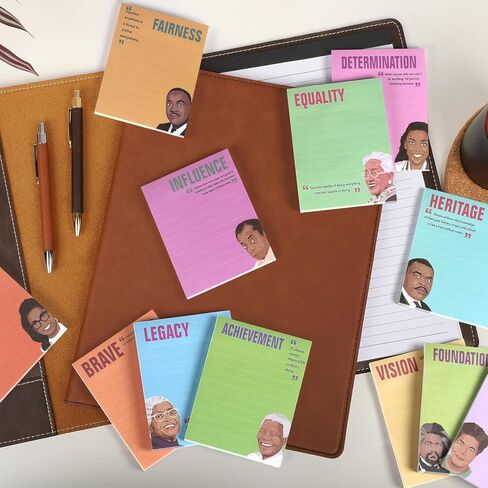 30 Pads Black History Month Inspirational Sticky Notes 3 x 4 Inch Motivational Memo Notepad Black History Positive Gifts for Women Men Work Office (Bright) in Saudi Arabia