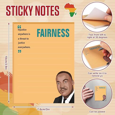 30 Pads Black History Month Inspirational Sticky Notes 3 x 4 Inch Motivational Memo Notepad Black History Positive Gifts for Women Men Work Office (Bright) in Saudi Arabia