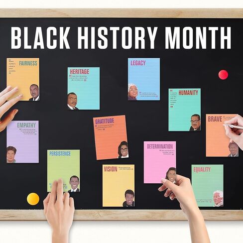 30 Pads Black History Month Inspirational Sticky Notes 3 x 4 Inch Motivational Memo Notepad Black History Positive Gifts for Women Men Work Office (Bright) in Saudi Arabia
