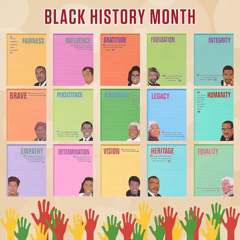 30 Pads Black History Month Inspirational Sticky Notes 3 x 4 Inch Motivational Memo Notepad Black History Positive Gifts for Women Men Work Office (Bright) in Saudi Arabia