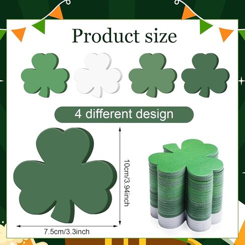 Geyee 36 Pcs St. Patrick's Day Sticky Notes for Kids Bulk 1080 Sheet Shamrock Shaped Sticky Notepads Green White Lucky Irish Clover Memo Pads for School Office St. Patrick's Day in Saudi Arabia
