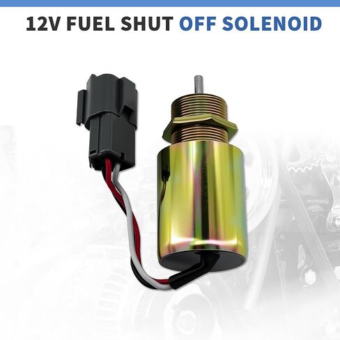 12VDC Fuel Shut Off Solenoid SA-3725-12 Compatible with Mitsubishi L2E L3E S3L S4L Engine, Compatible with Volvo EC15 Toro 223D Mahindra Max 28 Tractor, Replaces 30A87-00040 30A87-20402 in Saudi Arabia