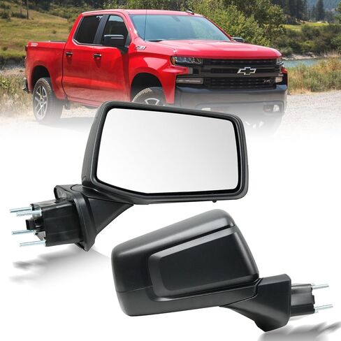 Passenger Right Side Door Mirror for 2019-2024 Chevy Silverado 1500, with Heated Power and Temperature Sensor Manual Folding, Replace#GM1321583(7 Pins) in Saudi Arabia
