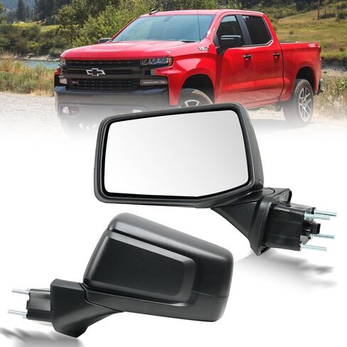 Passenger Right Side Door Mirror for 2019-2024 Chevy Silverado 1500, with Heated Power and Temperature Sensor Manual Folding, Replace#GM1321583(7 Pins) in Saudi Arabia