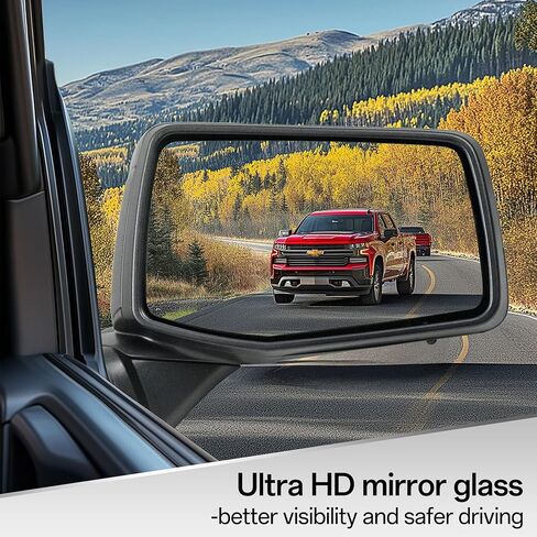 Passenger Right Side Door Mirror for 2019-2024 Chevy Silverado 1500, with Heated Power and Temperature Sensor Manual Folding, Replace#GM1321583(7 Pins) in Saudi Arabia