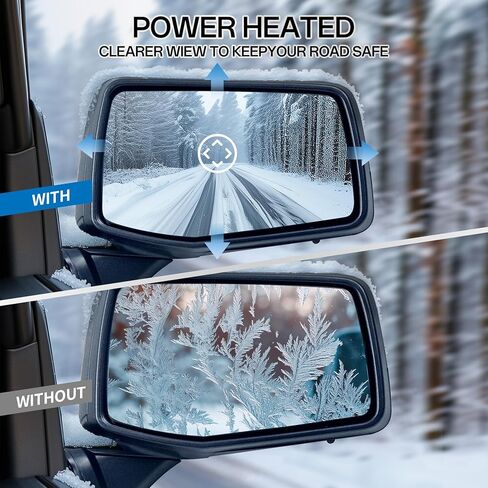 Passenger Right Side Door Mirror for 2019-2024 Chevy Silverado 1500, with Heated Power and Temperature Sensor Manual Folding, Replace#GM1321583(7 Pins) in Saudi Arabia