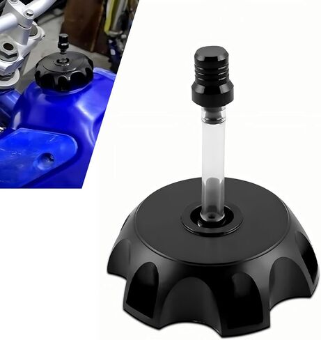 Motorcycle Fuel Tank Cap, 50-250 CC Hexagonal CNC Fuel Cap, Alloy Leak-proof Cover with Vent Breathing Valve Oiler, for Most Dirt Bikes Pit Bikes Motorcycles (Black) in Saudi Arabia