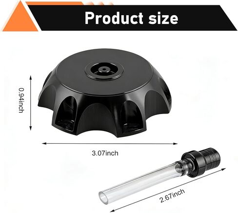 Motorcycle Fuel Tank Cap, 50-250 CC Hexagonal CNC Fuel Cap, Alloy Leak-proof Cover with Vent Breathing Valve Oiler, for Most Dirt Bikes Pit Bikes Motorcycles (Black) in Saudi Arabia