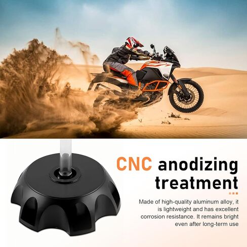 Motorcycle Fuel Tank Cap, 50-250 CC Hexagonal CNC Fuel Cap, Alloy Leak-proof Cover with Vent Breathing Valve Oiler, for Most Dirt Bikes Pit Bikes Motorcycles (Black) in Saudi Arabia