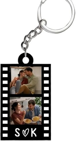 Godashop شخصية سلسلة المفاتيح الاكريليك شريط الصور، سلاسل المفاتيح صورة زوجين مخصصة، هدية الأزواج لصديقها صديقة in Saudi Arabia