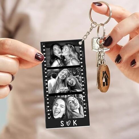 Godashop شخصية سلسلة المفاتيح الاكريليك شريط الصور، سلاسل المفاتيح صورة زوجين مخصصة، هدية الأزواج لصديقها صديقة in Saudi Arabia
