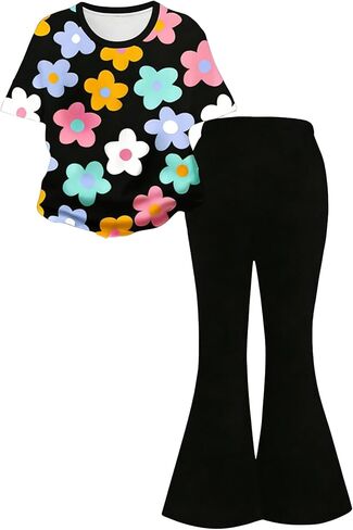 Girls Clothes 2-Piece Floral Print Top and Solid Pants 7-14 Years Teen Girls Summer Outfits in Saudi Arabia