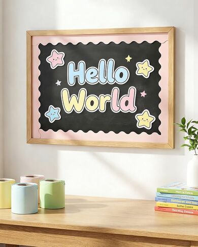 6 رولز بوهو حواف لوحة الإعلانات - حافة ملونة على شكل صدفي للفصل الدراسي، الطول الإجمالي 240 قدم، ديكورات لوحة إعلانات مقاومة للماء للفصل الدراسي، المدرسة، المنزل، المكتب، السبورة (6 تصميمات) in Kuwait