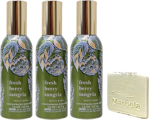 Bath & Body Works Fresh Berry Sangria - 3 Pack Of Concentrate Room Spray with a Marbela Natural Oats Sample Soap. in Saudi Arabia