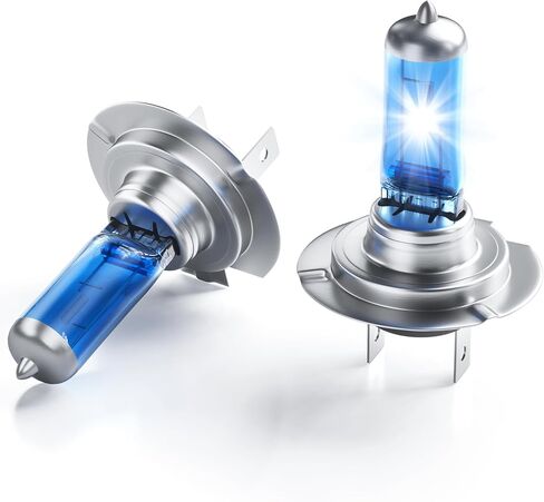 مصابيح أمامية 9003 H4، مصابيح هالوجين أمامية 12 فولت 60/55 وات، مصابيح إضاءة بيضاء ساطعة 5000 كلفن، مصابيح أمامية منخفضة الشعاع وعالية الشعاع، مصابيح أمامية للسيارات، حزمة من 2 in Kuwait