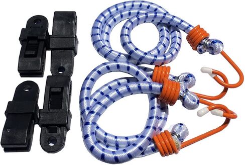 Gust Strap Wind Protector Kit – Heavy-Duty Car Cover Straps with Bungee Cords and Hooks & Strong Locking Clips, Universal Fit for Trucks and SUVs, Keeps Covers Secure in High Winds in Saudi Arabia