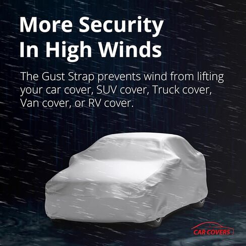 Gust Strap Wind Protector Kit – Heavy-Duty Car Cover Straps with Bungee Cords and Hooks & Strong Locking Clips, Universal Fit for Trucks and SUVs, Keeps Covers Secure in High Winds in Saudi Arabia