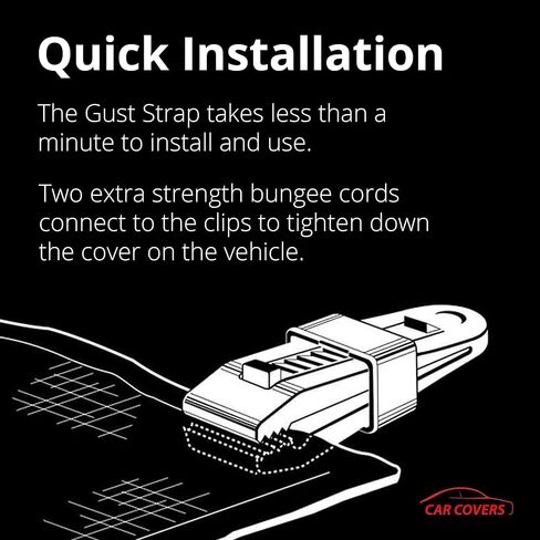 Gust Strap Wind Protector Kit – Heavy-Duty Car Cover Straps with Bungee Cords and Hooks & Strong Locking Clips, Universal Fit for Trucks and SUVs, Keeps Covers Secure in High Winds in Saudi Arabia