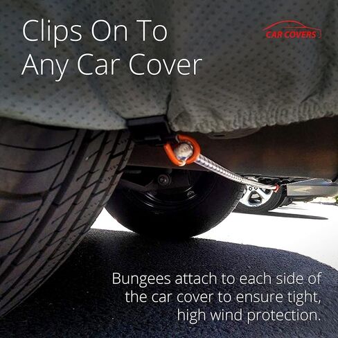 Gust Strap Wind Protector Kit – Heavy-Duty Car Cover Straps with Bungee Cords and Hooks & Strong Locking Clips, Universal Fit for Trucks and SUVs, Keeps Covers Secure in High Winds in Saudi Arabia