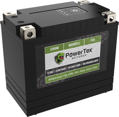بطارية ليثيوم Powertex للدراجات النارية PTX1 تحل محل YTX4L-BS، YTX5L-BS، YTX7L-BS، YTZ5S، YTZ7S، وYTZ8V - BMS، 210 CCA، تشغيل داخلي، تصميم 4 محطات، أداء عالي وبطارية خفيفة الوزن in Kuwait