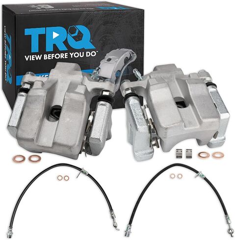 TRQ Front Brake Caliper & Hose Set Compatible with 05 Chevrolet Silverado 1500 GMC Sierra in Saudi Arabia