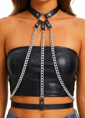 TWINKLEDE Chest Harness Punk Black Body Gothic Harness Belts for Woman in Saudi Arabia