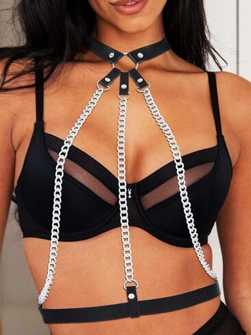 TWINKLEDE Chest Harness Punk Black Body Gothic Harness Belts for Woman in Saudi Arabia
