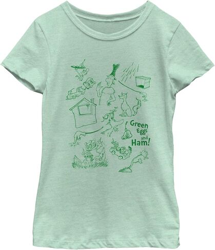 Girl's Dr. Seuss Green Eggs and Ham Sketches T-Shirt in Saudi Arabia