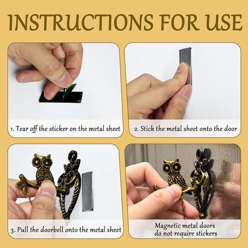 Magnetic Shopkeepers Bell for Door Opening, Animal Figure Decorative Doorbell, Antique Style Shopkeepers Door Bell, Delicate Office Store Entrance Front Porch Door Bell, 1 Piece in Kuwait