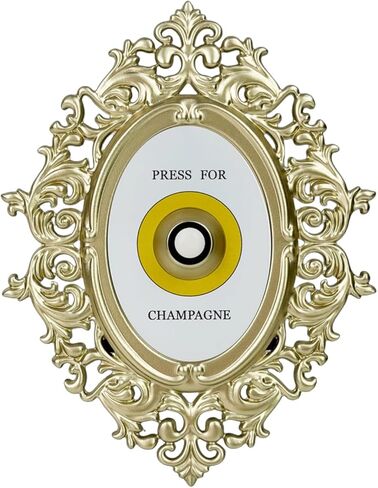 Vintage Champagne Themed Doorbell Sign, Retro Decorative Wall Plaque with Press for Bubbles Text, Metal Doorbell Button Ornament for Home Bar Party in Kuwait