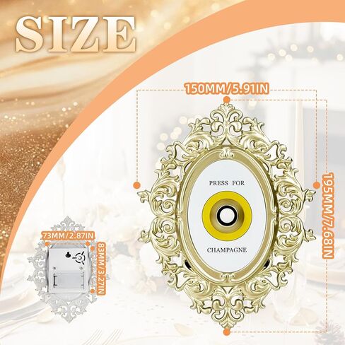 Vintage Champagne Themed Doorbell Sign, Retro Decorative Wall Plaque with Press for Bubbles Text, Metal Doorbell Button Ornament for Home Bar Party in Kuwait