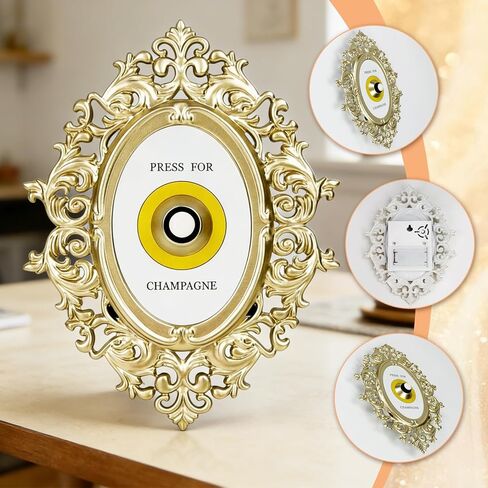 Vintage Champagne Themed Doorbell Sign, Retro Decorative Wall Plaque with Press for Bubbles Text, Metal Doorbell Button Ornament for Home Bar Party in Kuwait
