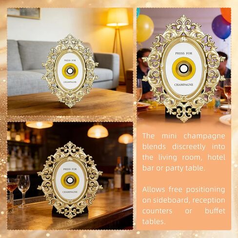 Vintage Champagne Themed Doorbell Sign, Retro Decorative Wall Plaque with Press for Bubbles Text, Metal Doorbell Button Ornament for Home Bar Party in Kuwait