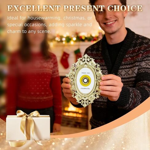 Vintage Champagne Themed Doorbell Sign, Retro Decorative Wall Plaque with Press for Bubbles Text, Metal Doorbell Button Ornament for Home Bar Party in Kuwait