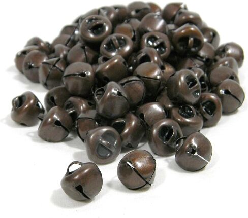 50 BdBeads Round 12mm 1/2 inch Metal Craft Christmas Jingle Sleigh Bells with Loop for Dangle Charms or Holiday Decor (Antique Copper) in Kuwait
