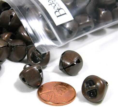 50 BdBeads Round 12mm 1/2 inch Metal Craft Christmas Jingle Sleigh Bells with Loop for Dangle Charms or Holiday Decor (Antique Copper) in Kuwait