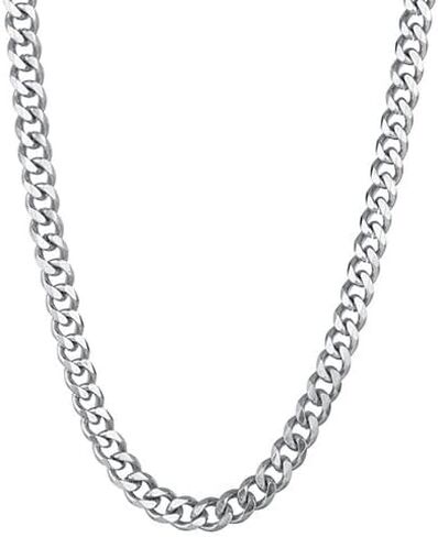 Stainless Steel Cuban Link Chain Necklace, Silver Curb Chain, 5mm x 20 Inches in Saudi Arabia