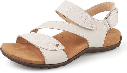 صنادل BCSTUDIO النسائية المريحة من الجلد لتقويم العظام مع دعم قوس قابل للتعديل لتقويم العظام في الصيف والمشي صنادل مسطحة كاجوال للنساء in Kuwait