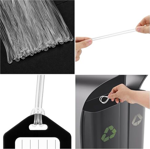 100 عبوة من حلقات بطاقات الأمتعة الشفافة من سيفيليا، بلاستيك غير قابل للكسر، تستخدم على نطاق واسع للهويات الشخصية للنزهات اليومية وبطاقات الأمتعة على الأمتعة in Kuwait