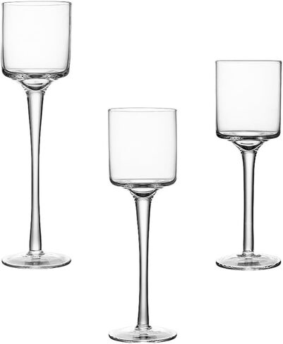 FAVOMOTO Set of 3 Long Tealight Candle Holders, Glass Tall Candle Tea Light Pillar Floating Stands for Valentine's Day Home Party Wedding Table Centerpiece Decor in Saudi Arabia