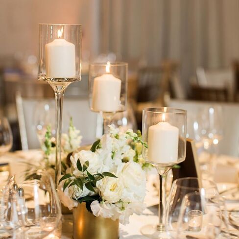 FAVOMOTO Set of 3 Long Tealight Candle Holders, Glass Tall Candle Tea Light Pillar Floating Stands for Valentine's Day Home Party Wedding Table Centerpiece Decor in Saudi Arabia