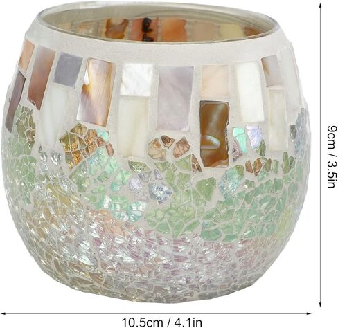 MINGZHE Mosaic Glass Tea Light Holder, Mosaic Glass Tealight Candle Bowl Colorful Tea Light Holder for Wedding Centerpieces Party Home Table Decor in Kuwait