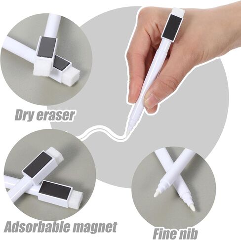 Sibba 12PCS Fine Tip Dry Erase Markers Magnetic Whiteboard Markers with Eraser Caps Low Odor White Board Marker for Teachers Classroom Office Home Glass Surface Fine Tip Dry Erase Pens for Kids Adults in Saudi Arabia