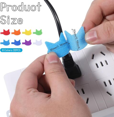 32 PCS Cord Labels for Electronics, Multi-Color Cord Labels Tags, Kitty Head Shape Wire Label for Charging Cords Management and Identification in Saudi Arabia