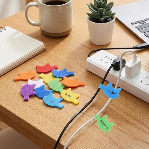 32 PCS Cord Labels for Electronics, Multi-Color Cord Labels Tags, Kitty Head Shape Wire Label for Charging Cords Management and Identification in Saudi Arabia
