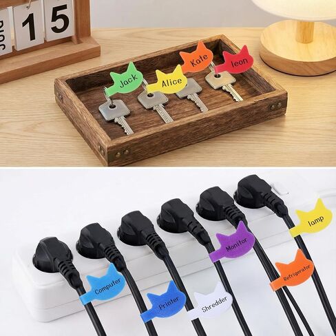 32 PCS Cord Labels for Electronics, Multi-Color Cord Labels Tags, Kitty Head Shape Wire Label for Charging Cords Management and Identification in Saudi Arabia