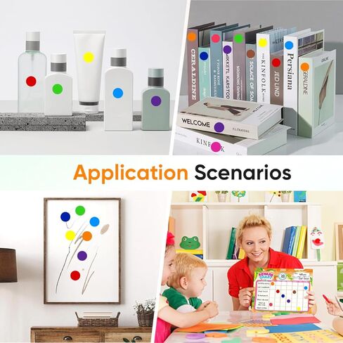 4500 قطعة من ملصقات النقاط الملونة مقاس 3/4 بوصة، ملصقات ترميز الألوان، ملصقات ملصقات ترميز ملونة بنمط 10 ألوان للمكتب، والفصول الدراسية للطلاب، ومبيعات المرآب (10 بكرات، 3/4 بوصة) in Kuwait