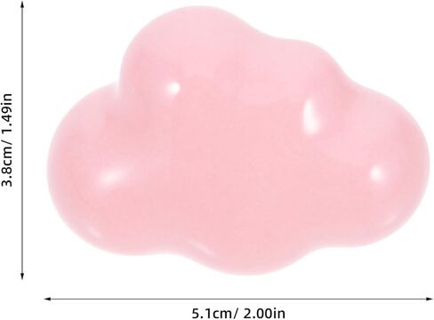 Mikinona Cloud Shape Ceramic Drawer Knobs for ’ Room, Vintage Cabinet Pull Handles Rounded Edges, 2pcs Light Pink Ceramic Wardrobe Door Handles for ’s Furniture in Kuwait